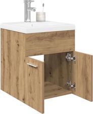vidaXL Szafka Pod Umywalkę Z Wbudowaną Umywalką I Baterią Dąb Artisan (3328906)