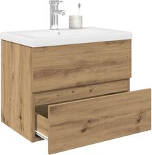 vidaXL Szafka Pod Umywalkę Z Wbudowaną Umywalką I Baterią Dąb Artisan (3328932)
