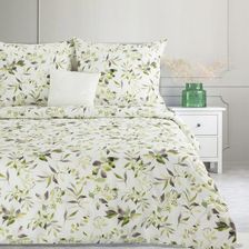 Zdjęcie Pościel 160x200 MILI biała z wzorem zielonych listków - Pasłęk