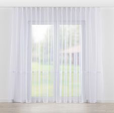 Dekoria Firana na haczykach flex podwójnych biały z wzorem Woale i firany 140 x 260 cm