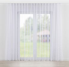 Dekoria Firana na haczykach flex podwójnych biały z wzorem Woale i firany 140 x 260 cm
