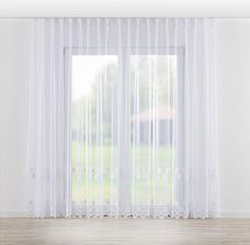 Dekoria Firana na haczykach flex podwójnych biały z wzorem Woale i firany 140 x 260 cm