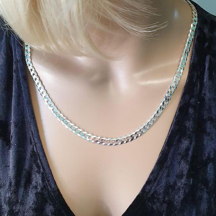 Intergold Srebrny łańcuszek nierodowany pancerka pr. 925 55 cm - zdjęcie 3