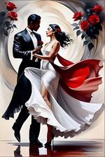 Zdjęcie Norimpex Diamentowa Mozaika Haft Zmysłowy Taniec Tango Państwa Młodych 30X40Cm - Nowe