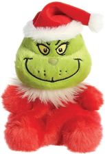 Aurora Maskotka pluszowa zielony Grinch w stroju Świętego Mikołaja 13 cm miękki plusz