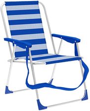 Marbueno Sk�adane Krzes�o Aluminiowe Paski Niebiesko-Bia�e Pla�a I Basen 53X56X78cm 10312