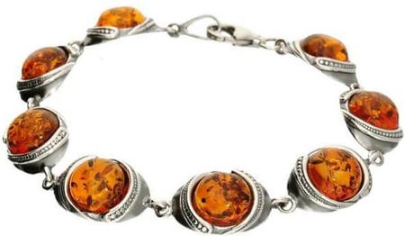 Polcarat Design Srebrna bransoletka z bursztynem L 1805 bursztyn