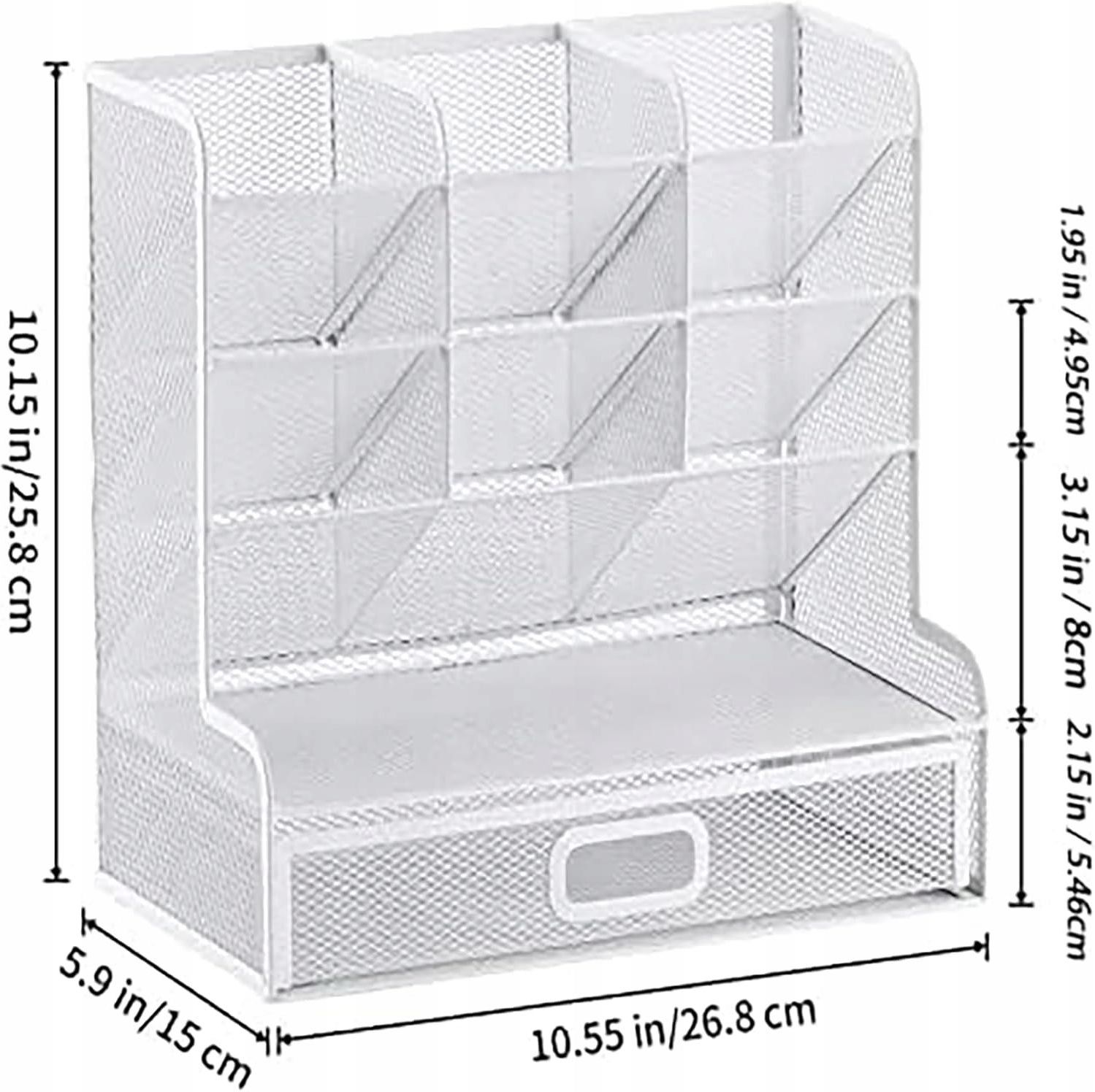 Marbrasse Organizer Na Biurko Biały Metalowy 27cm X 15cm 26cm