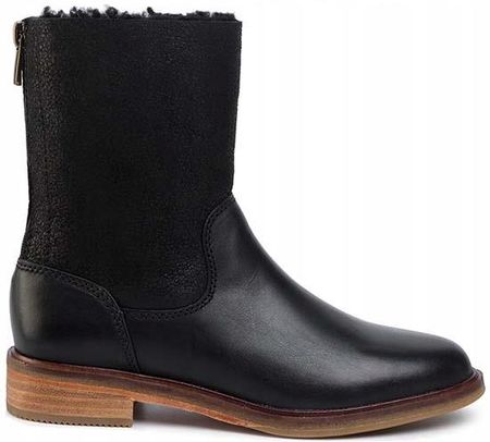 CLARKS Kozaki damskie ClarkdaleAxHot czarne skórzane na zamek 37