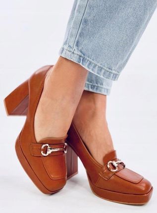 Mokasyny na obcasie ALBERS CAMEL 36