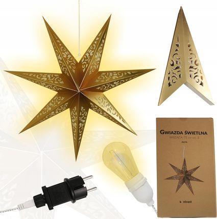 Kontrast Duża Gwiazda Świetlna Wisząca Świecąca Boże Narodzenie Lampion 75Cm Wz3