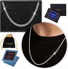 Zdjęcie Larezo Łańcuszek Srebrny Męski 60cm Długi Pełny Łańcuch Pancerka 2,2mm Srebro 925 - Zakliczyn