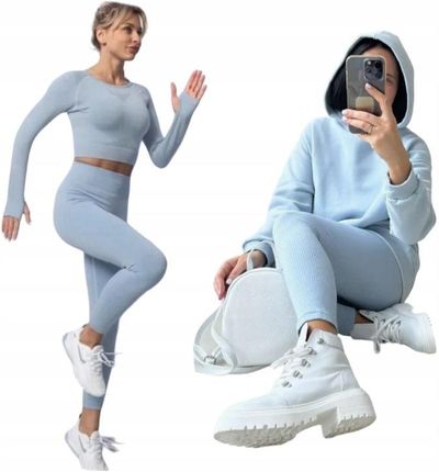 LEGGINSY PRĄŻKOWANE modelujące Z WYSOKIM STANEM bambusowe DŁUGIE L/XL