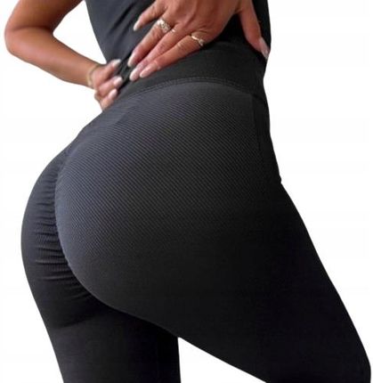 LEGGINSY PUSH UP Z MARSZCZENIEM PRĄŻEK L/XL