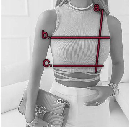 Bokserka bluzka damska dopasowana PRĄŻKOWANA crop TOP wiązanie prążek - zdjęcie 3