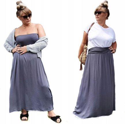 Zwiewna długa spódnica plus size 2XL 3XL 4XL 5XL
