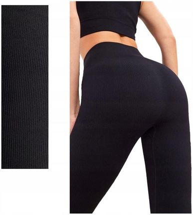 Legginsy PRĄŻKOWANE modelujące WYSOKI STAN wyszczuplające DŁUGIE prążek M/L