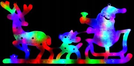 Best West Ozdoba Świąteczna W Okno Mikołaj Renifery I Multikolor Led 64Cm (MR100)