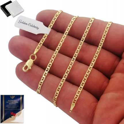 Golden Celebrity Złoty Łańcuszek Męski Srebrny 925 Dla Niego, Syna, Faceta