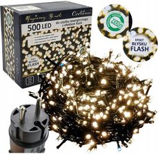Zdjęcie Cortina Bezpieczne Lampki Choinkowe 500 Led Ciepłe Białe Efekt Błysku Flash - Bychawa