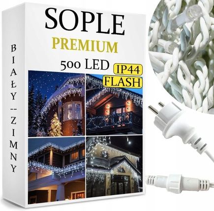Dollo Christmas Sople 500 Led Lampki Zewnętrzne Ip44 Stałe + Flash (LED500ZIMNE)