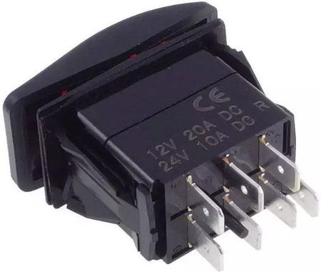 Przełącznik Carling On-Off-On 3-Pozycyjny 7-Pinowy Czerwony