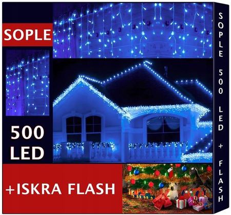 Ledlights Sople 500 Led Lampki Zewnętrzne Ip44 Stałe + Flash Niebieski (ST510WWB)