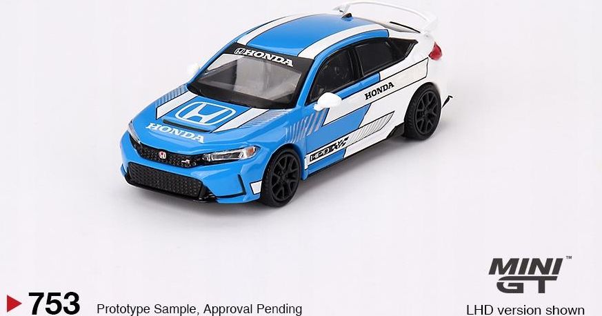 Mini Gt Honda Civic Type R 3 Pace Car 2023 Blue White 1:64