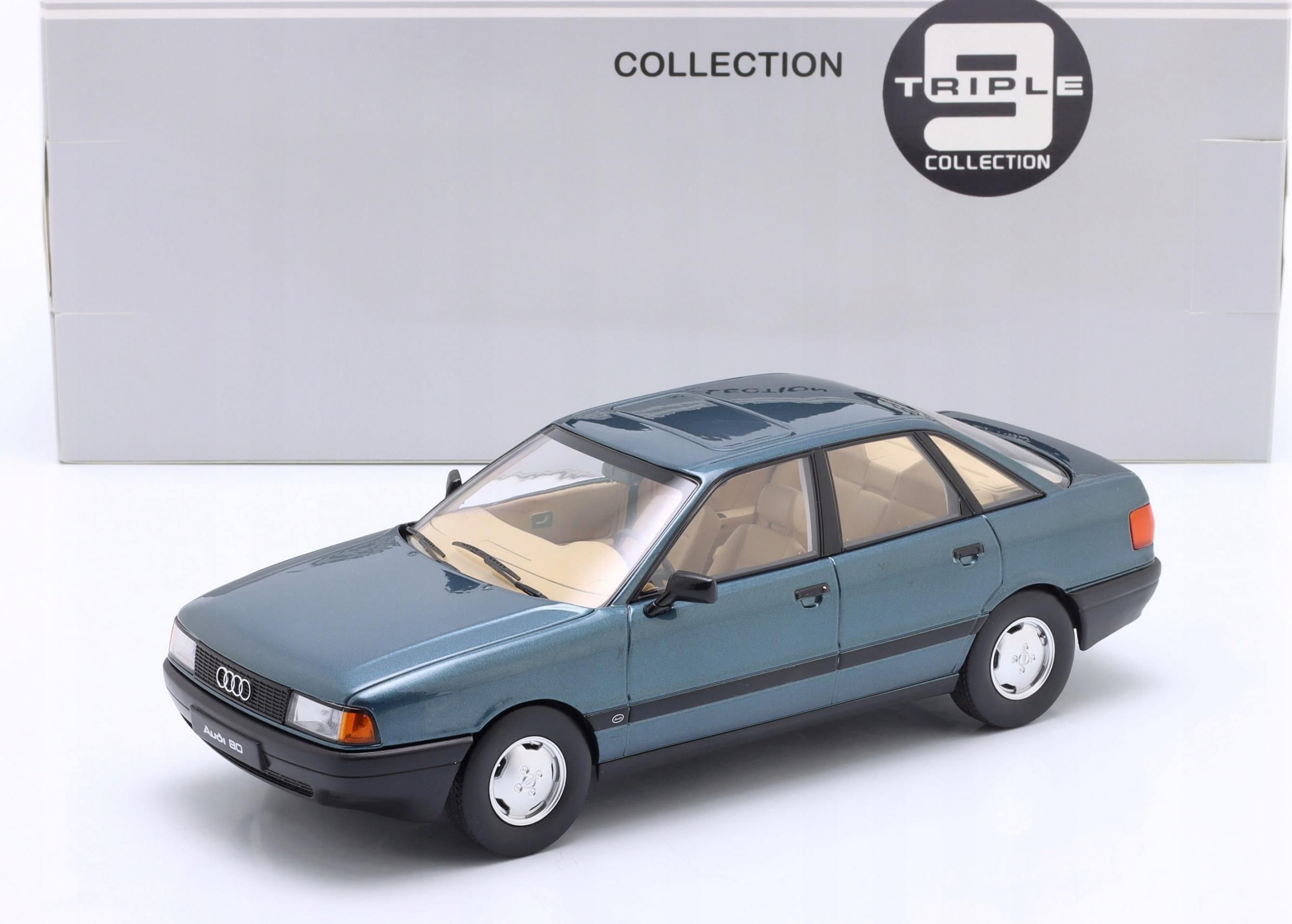 Triple9 Audi 80 B3 1989 Lago Bluegrey Metallic 1:18 T91800342 - Ceny I 