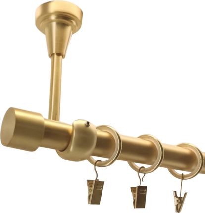 Estadeco Karnisz Sufitowy Metalowy Fi 19mm Mosiądz Mat Podwójny 320cm