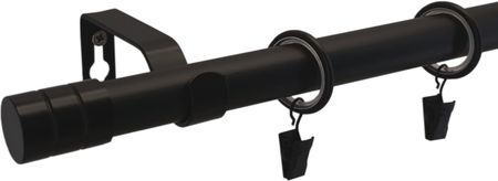 Estadeco Karnisz Metalowy Loft Fi 19mm Czarny Mat Podwójny 260cm