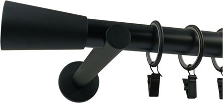Estadeco Karnisz Ścienny Metalowy Fi 25mm Czarny Mat Podwójny 140cm