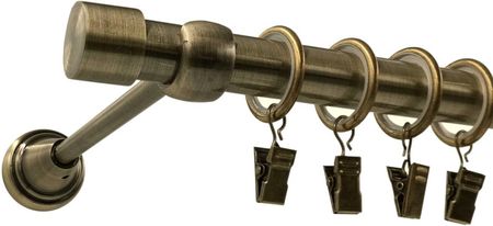 Estadeco Karnisz Ścienny Metalowy Fi 19mm Złoto Antyk Pojedynczy 160cm