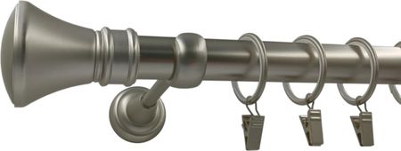 Estadeco Karnisz Ścienny Metalowy Fi 25mm Satyna Pojedynczy 160cm
