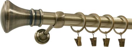 Estadeco Karnisz Ścienny Metalowy Fi 25mm Złoto Antyk Podwójny 240cm