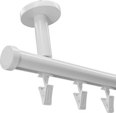 Estadeco Karnisz Szynowy Sufitowy Aluminiowy Fi 20mm Biały Pojedynczy 150cm