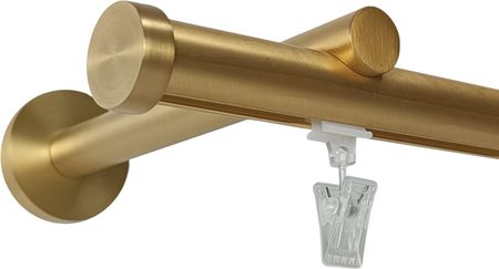 Estadeco Karnisz Szynowy Aluminiowy Fi 20mm Mosiądz Mat Pojedynczy 120cm