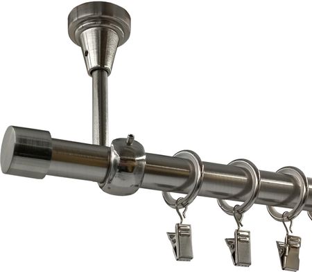 Estadeco Karnisz Sufitowy Metalowy Fi 19mm Nikiel Podwójny 300cm