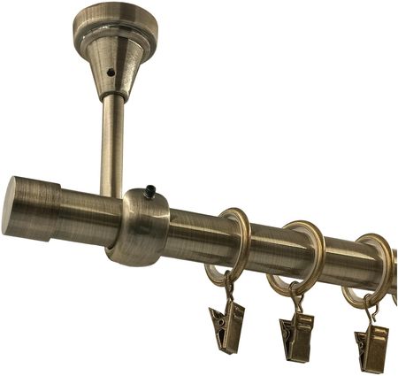 Estadeco Karnisz Sufitowy Metalowy Fi 19mm Złoto Antyk Podwójny 120cm