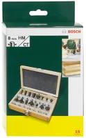 Bosch Zestaw 15 ostrzy HM do: frezarki górnowrzecionowej 8 mm 2607019469