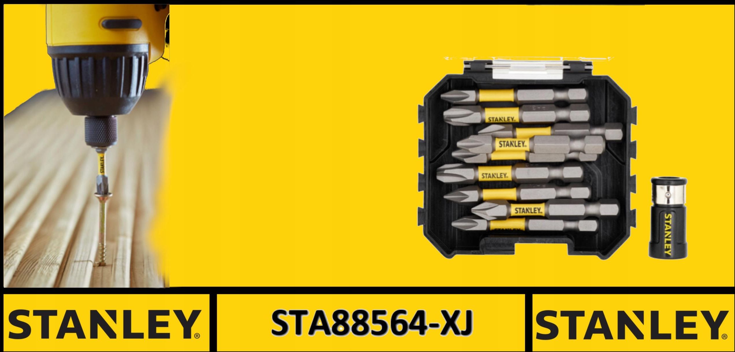 Stanley 76-teiliges Bohr- Und Schraub-Bitset – Inkl. Bits, Senker, Nüsse & Magnetischem Halter