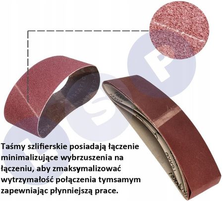 Lsp Taśma szlifierska papier ścierny pas bezkońcowy szlifierki 75x533 P120 12SZ 1765773302 - zdjęcie 2