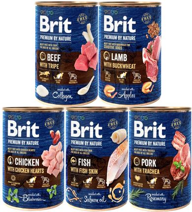 Brit Premium by Nature Pakiet degustacyjny Mokra Karma dla psa 5x400g