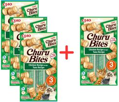 Inaba Cat Churu Bites 4x30g Przysmak Dla Kota Ciasteczka Z Nadzieniem Z Kurczakiem I Tuńczykiem 3+1