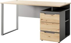 Zdjęcie Szynaka Meble Biurko Z 3 Szufladami Brego 23 Dąb Artisan Antracytowy 150X77X73 - Wrocław