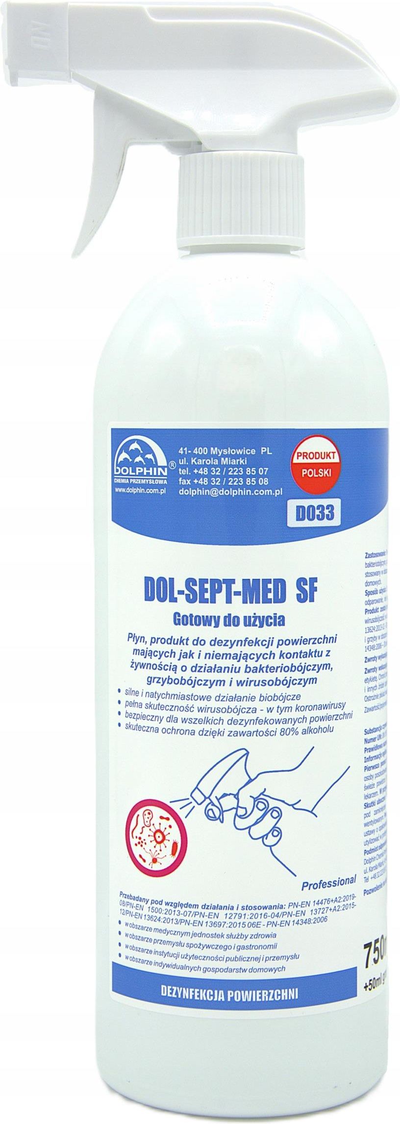 Dolphin Dol-Sept Med Sf Dezynfekcji Powierzchni Bakteriobójczy ...