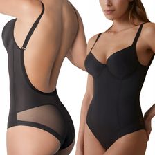 Zdjęcie Body Wyszczuplające ze Stanikiem Mocno Modelujące Gładki Czarne 70B - Barczewo