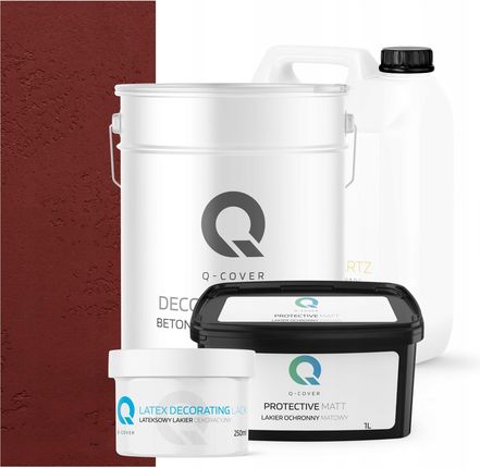Q-Cover Beton Architektoniczny Zewnętrzny Zestaw Bordowy 19,25kg