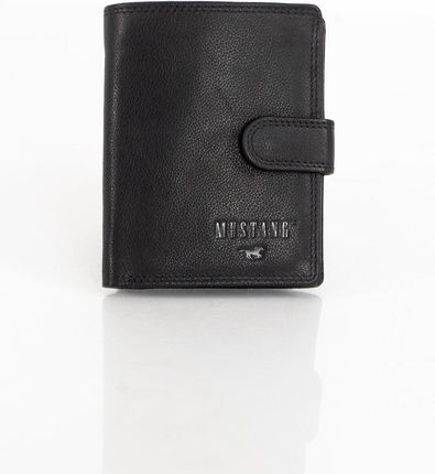 MUSTANG DENIMO HIGH WALLET MĘSKI PORTFEL SKÓRZANY NA KARTY POJEMNY BLACK