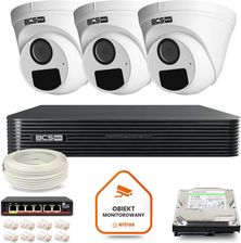 Zdjęcie Bcs Zestaw Monitoringu Ip Basic 3X Kamera Bcs-B-Eip15Fr3(2.0) Rejestrator Z Dyskiem 1Tb (Z49090T3) - Ropczyce